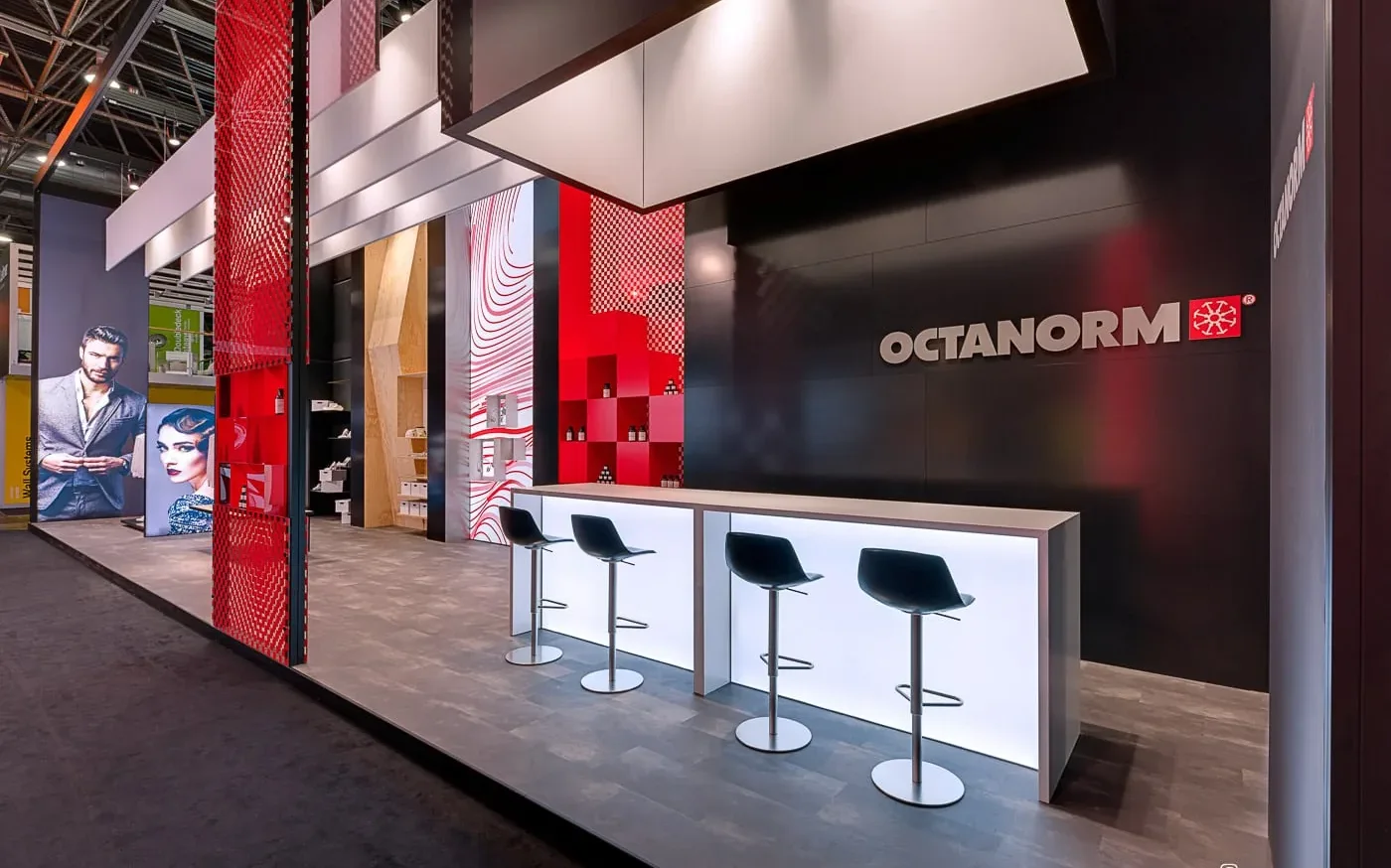 Octanorm exhibition booth at the EuroShop trade fair